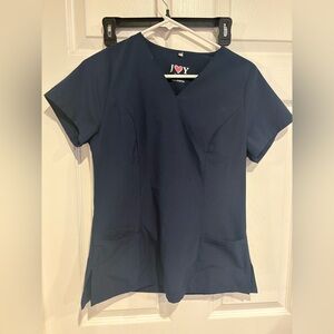 Smart Scrubs Women's Dark Blue Short Sleeve Top